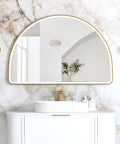 ARCHIE LED Half Moon Mirror 800x1200mm (Brushed Gold)