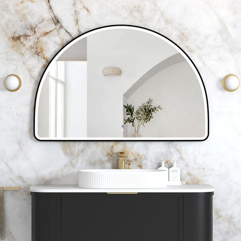 ARCHIE LED Half Moon Mirror 800x1200mm (Matte Black)