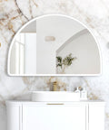 ARCHIE LED Half Moon Mirror 800x1200mm (Matte White)