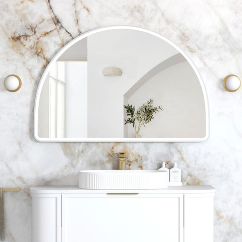 ARCHIE LED Half Moon Mirror 800x1200mm (Matte White)