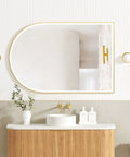 ARCHIE LED Metal Frame Mirror 1200x800mm Brushed Gold