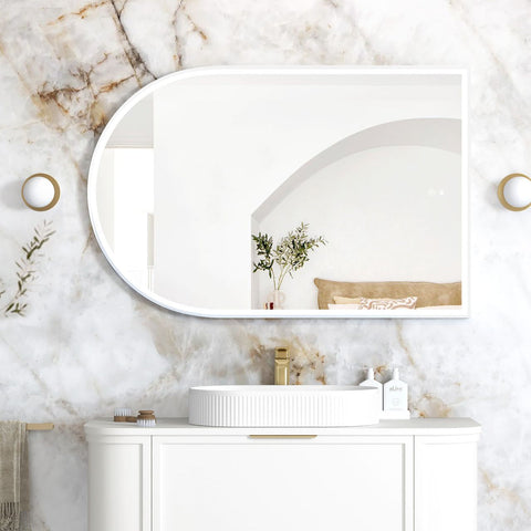 ARCHIE LED Metal Frame Mirror 1200x800mm Matte White