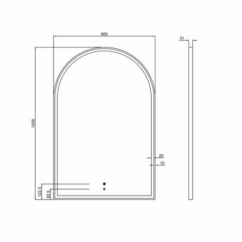 ARCHIE LED Mirror 1200x800mm