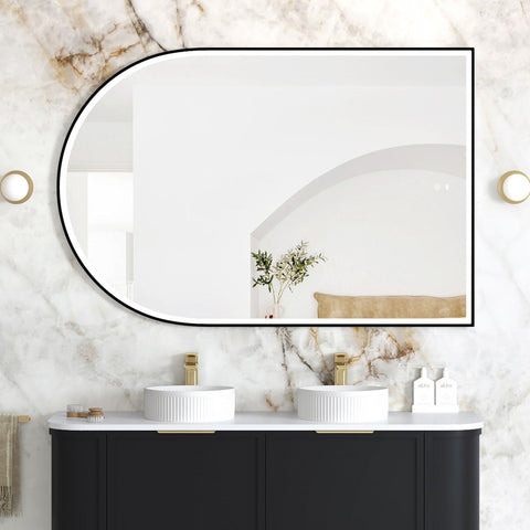 ARCHIE LED Metal Frame Mirror 1500x1000mm Matte Black