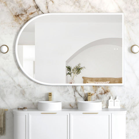 ARCHIE LED Metal Frame Mirror 1500x1000mm Matte White