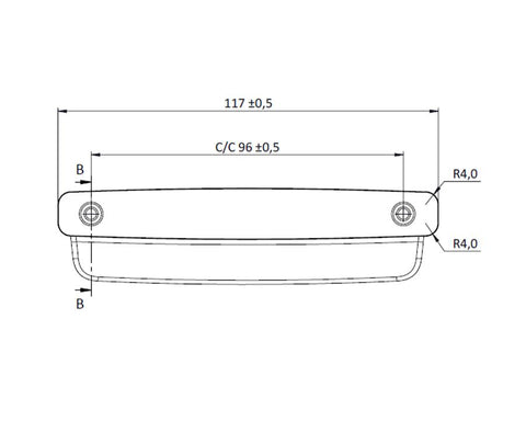 Furnipart Art Handle. Finish: Black.  Length: 117mm