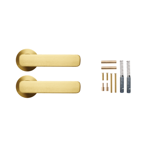 Momo Aspen Lever Handle Set Brushed Satin Brass