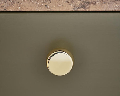 Furnipart Autumn Knob. Finish: Polished Brass.Diameter: 28mm