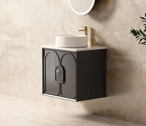BALMORAL Wall Hung Vanity Black American Oak (All Sizes)