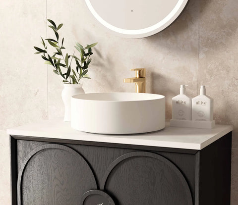 BALMORAL Wall Hung Vanity Black American Oak (All Sizes)