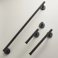 Luxury black knurled hand towel rail for bathroom wall, durable metal towel holder