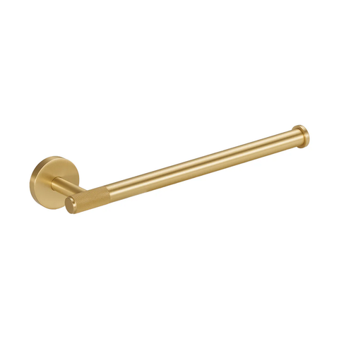 Knurled Hand Towel Rail in Satin Brass – Elegant Bathroom Rail for Hand Towels