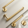 Modern satin brass knurled toilet roll holder, wall-mounted brass toilet paper holder