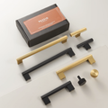 Bauer solid brass handle in satin brass finish, durable and stylish door or drawer handle