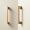 Bauer solid brass handle in satin brass finish, durable and stylish door or drawer handle