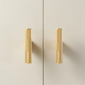 Bauer solid brass handle in satin brass finish, durable and stylish door or drawer handle