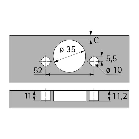 Hettich Intermat 95° Hinge for Thick Doors – Full Overlay, Press-In | 1058371