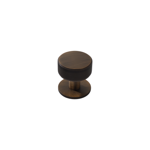 Momo Belgravia Knurled Round Knob Solid Brass 35mm in Bronze