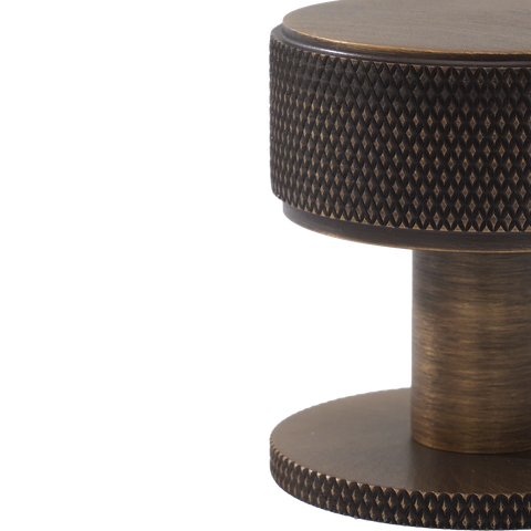Momo Belgravia Knurled Round Knob Solid Brass 35mm in Bronze