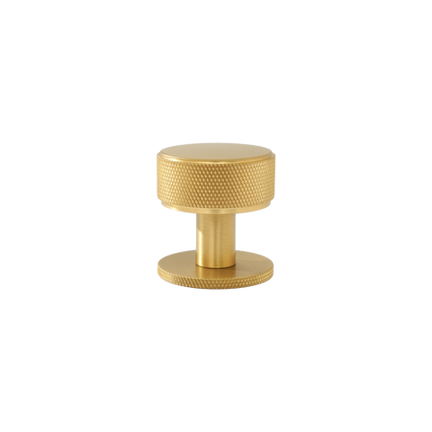Momo Belgravia Knurled Round Knob Solid Brass 35mm in Brushed Satin Brass