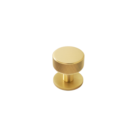 Momo Belgravia Knurled Round Knob Solid Brass 35mm in Brushed Satin Brass