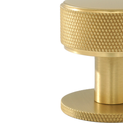 Momo Belgravia Knurled Round Knob Solid Brass 35mm in Brushed Satin Brass
