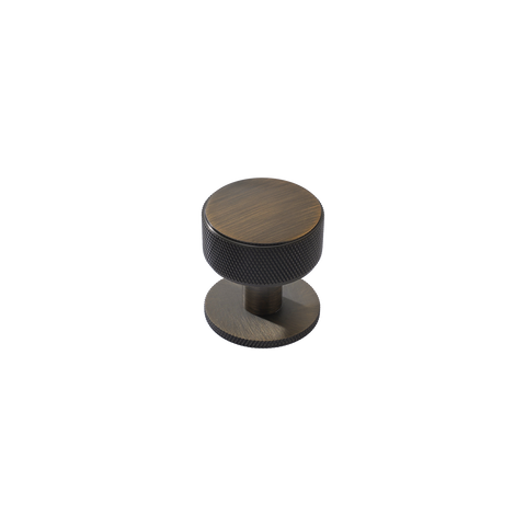 Momo Belgravia Knurled Round Knob Solid Brass 35mm in Dark Brushed Brass