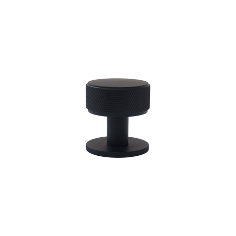 Momo Belgravia Knurled Round Knob Solid Brass 35mm in Matt Black