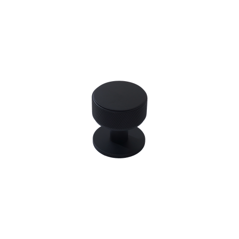 Momo Belgravia Knurled Round Knob Solid Brass 35mm in Matt Black
