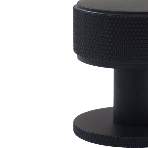 Momo Belgravia Knurled Round Knob Solid Brass 35mm in Matt Black