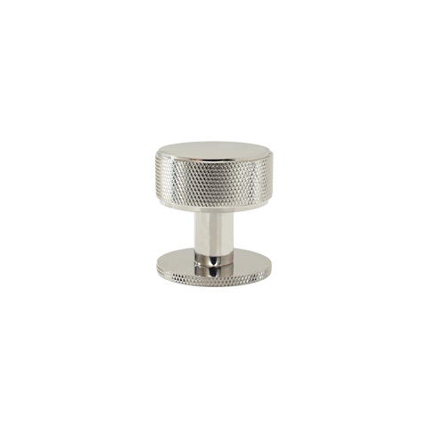 Momo Belgravia Knurled Round Knob  Solid Brass 35mm in Polished Nickel