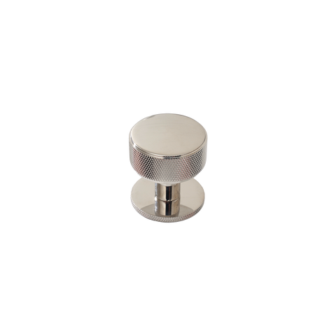 Momo Belgravia Knurled Round Knob  Solid Brass 35mm in Polished Nickel
