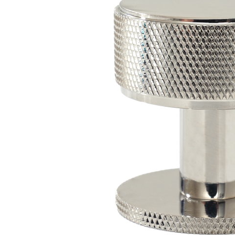 Momo Belgravia Knurled Round Knob  Solid Brass 35mm in Polished Nickel