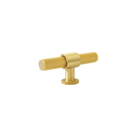 Momo Belgravia Knurled T Knob Solid Brass 82mm in Brushed Satin Brass