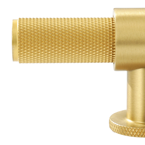 Momo Belgravia Knurled T Knob Solid Brass 82mm in Brushed Satin Brass