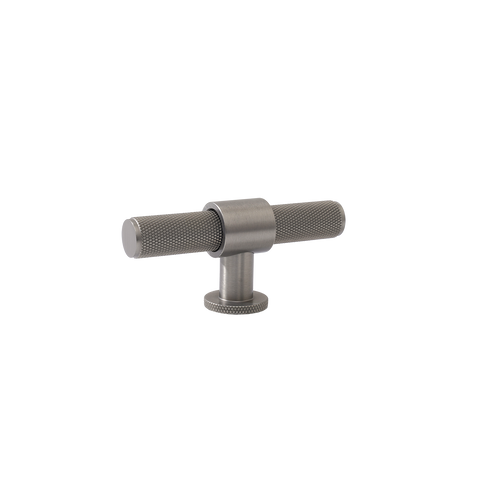 Momo Belgravia Knurled T Knob Solid Brass 82mm in Dull Brushed Nickel