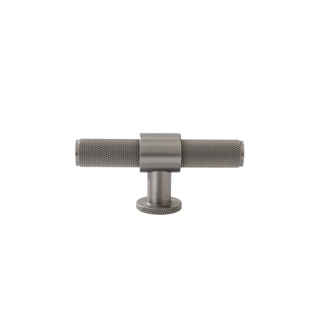 Momo Belgravia Knurled T Knob Solid Brass 82mm in Dull Brushed Nickel