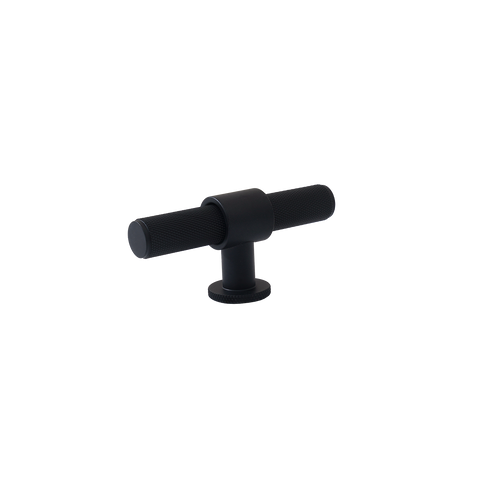 Momo Belgravia Knurled T Knob Solid Brass 82mm in Matt Black