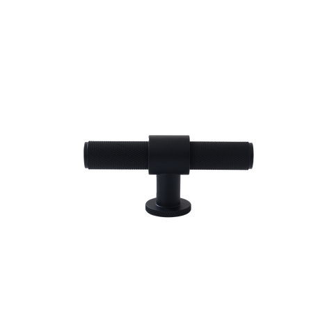 Momo Belgravia Knurled T Knob Solid Brass 82mm in Matt Black