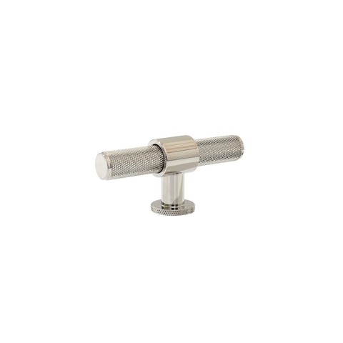 Momo Belgravia Knurled T Knob Solid Brass 82mm in Polished Nickel