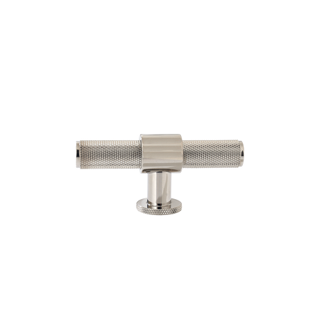 Momo Belgravia Knurled T Knob Solid Brass 82mm in Polished Nickel