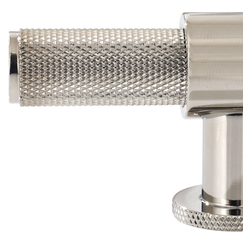 Momo Belgravia Knurled T Knob Solid Brass 82mm in Polished Nickel