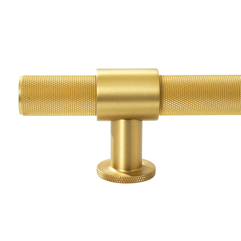 Momo Belgravia Knurled Bar Pull Solid Brass 320mm in Brushed Satin Brass