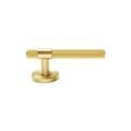 Belgravia Knurled Lever Handle Set by KitchenLibrary, showcasing brass knurled lever handles with a fine knurled grip.