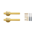 Brass knurled lever handles set with solid brass construction and accessories from KitchenLibrary.