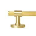 Brass knurled lever handles by KitchenLibrary, showcasing a modern design with a textured grip for functionality.