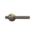 Belgravia knurled lever handle set from KitchenLibrary, featuring brass knurled lever handles with a textured grip.