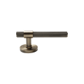 Brass knurled lever handles from KitchenLibrary featuring a solid brass construction with a textured grip.