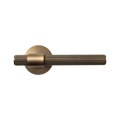 Solid brass lever set from KitchenLibrary with textured detailing for a sophisticated interior design.
