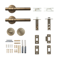 Belgravia Lever Set components including solid brass lever set hardware by KitchenLibrary.